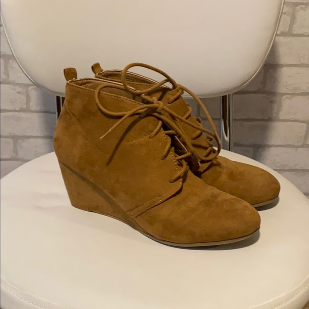 Suede Wedge Booties
